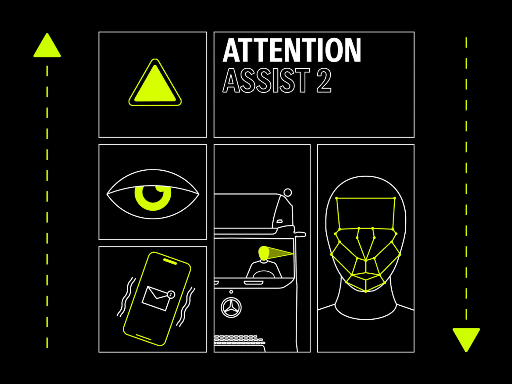 Illustration of Attention Assist 2 with truck 