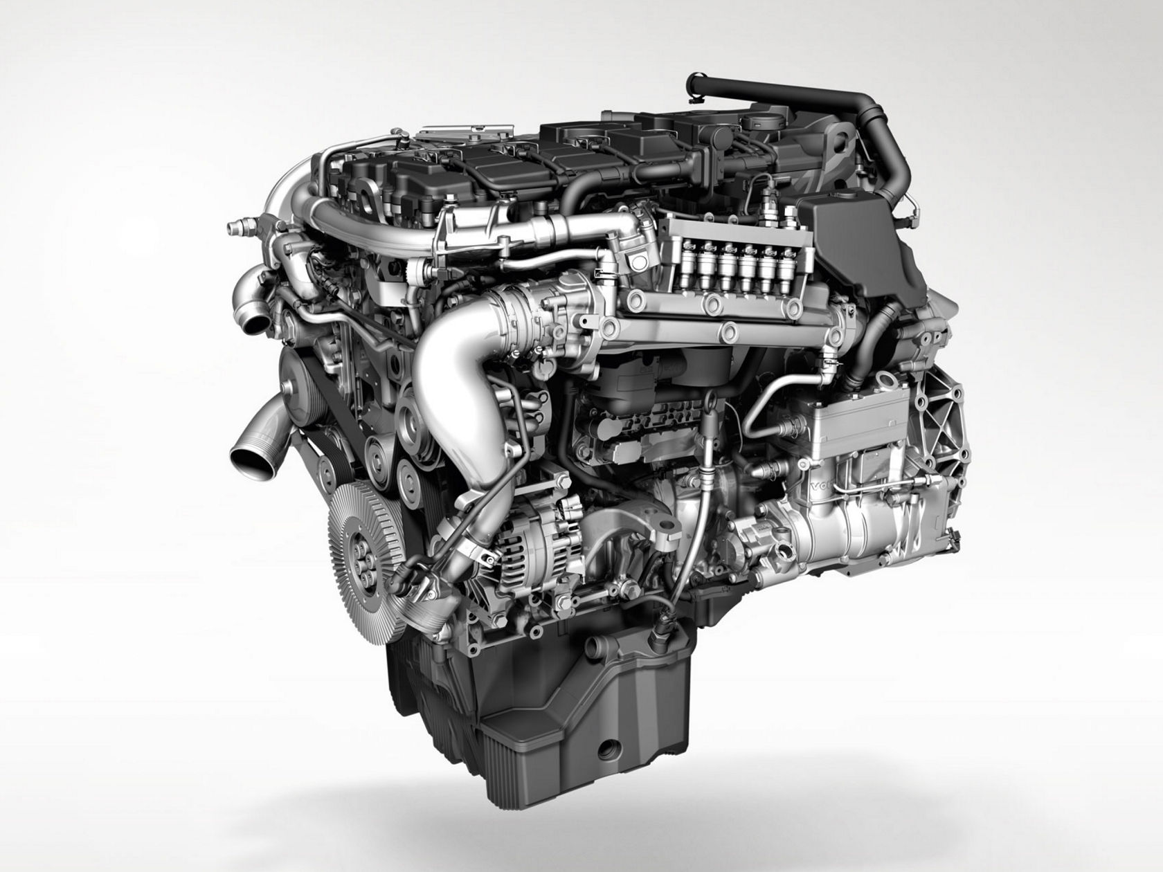 Close-up of an engine.