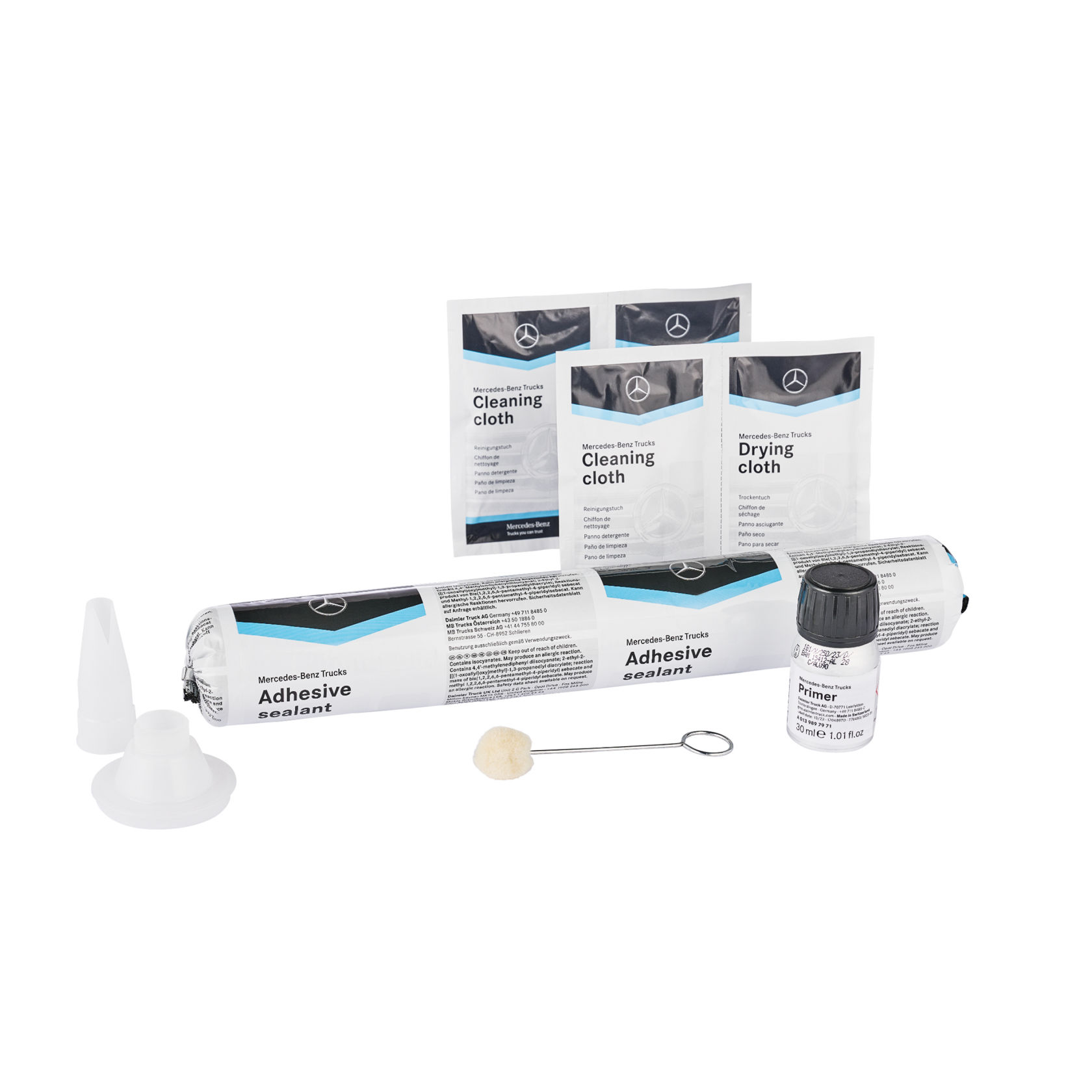 Kit with window adhesive